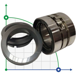 Double mechanical seal R-M010D 25, CAR/SIC/CAR/SIC, EPDM, 304 Double mechanical seal R-M010D 25, CAR/SIC/CAR/SIC, EPDM, 304