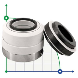 Mechanical seal PTFE bellows R-WB2R 25, SIC/SIC, PTFE, 316 Mechanical seal PTFE bellows R-WB2R 25, SIC/SIC, PTFE, 316
